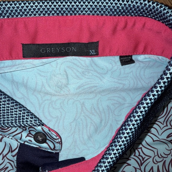 Greyson Den Of Thieves Polo Golf Shirt Size XL Daniel Island Club Logo Skytone - Picture 3 of 10